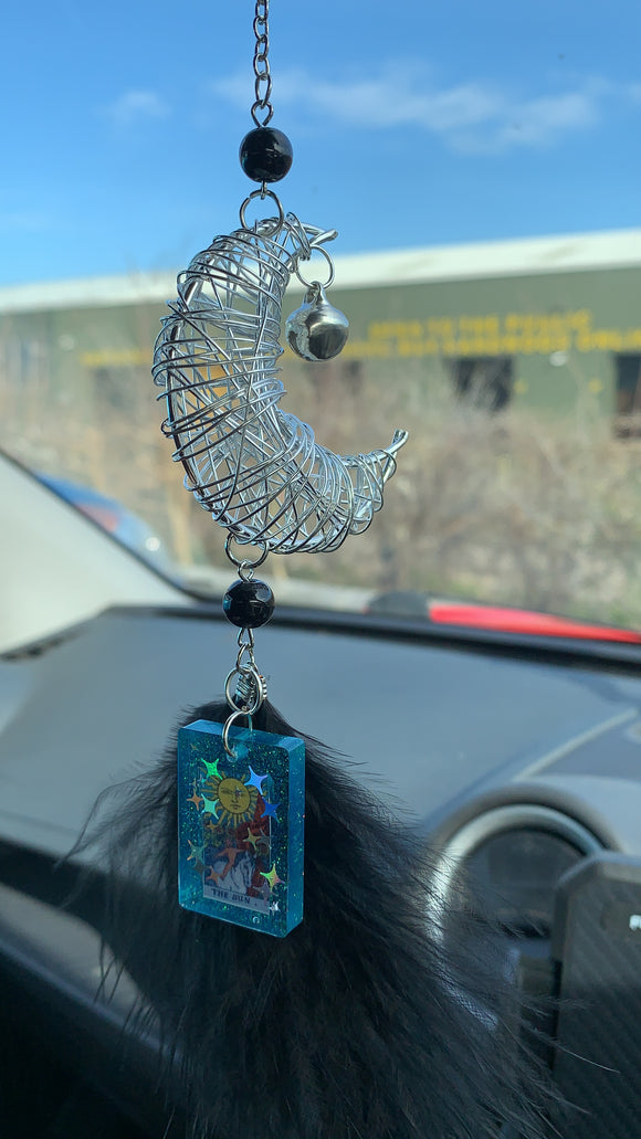 Moon wire wrap Tarot car charm