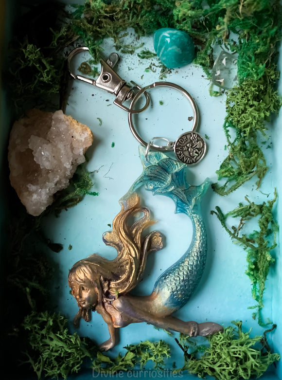 Mermaid bag charm keyring