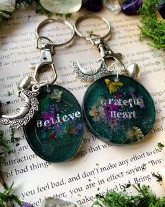 Affirmation bag charm keyrings