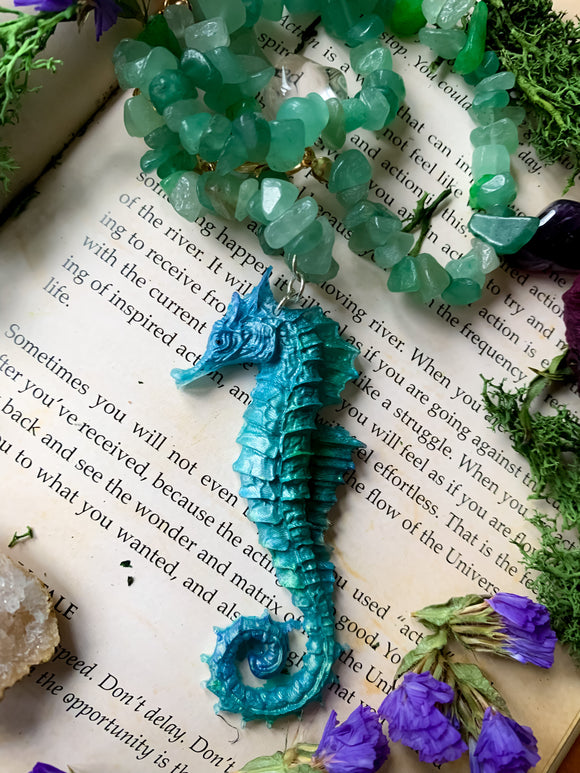 Seahorse crystal necklace