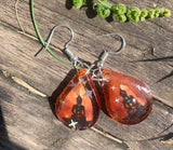 Buddha orange teardrop chakra earrings