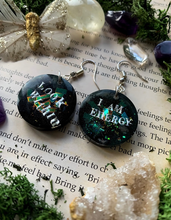 Affirmation earrings energy/look within