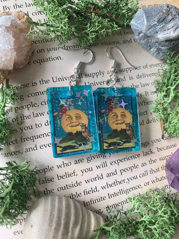 The witch the moon & owl earrings