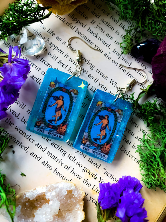 The world tarot earrings
