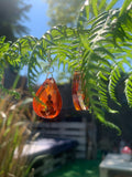 Buddha orange teardrop chakra earrings
